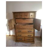 Large Carved Wood Chest of Drawers - 36in W x 19in D x 55in T - Matches Lot