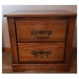 Wood 2 Drawer Night Stand - 22.5in W x 16in D x 22in T - Matches Lot