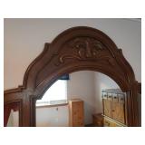 Large Carved Wood 6 Drawer Dresser with Detachable Mirror Section - Matches Lots #1178 & 1179 - 65.5in W x 18in D x 80in T with Mirror