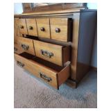 Large Carved Wood 6 Drawer Dresser with Detachable Mirror Section - Matches Lots #1178 & 1179 - 65.5in W x 18in D x 80in T with Mirror