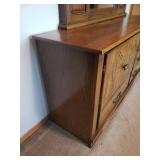 Large Carved Wood 6 Drawer Dresser with Detachable Mirror Section - Matches Lots #1178 & 1179 - 65.5in W x 18in D x 80in T with Mirror