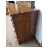 Large Carved Wood 6 Drawer Dresser with Detachable Mirror Section - Matches Lots #1178 & 1179 - 65.5in W x 18in D x 80in T with Mirror