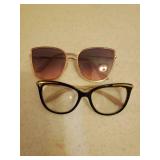 Liz Claiborne Satchel Purse, Silk Scarf, Ralph Lauren Reader Glasses, and Rose Lens Sunglasses