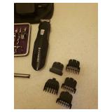 Remington and Andis Electric Trimmers with Travel Case, Leopard Travel Mani/Pedi Kit, Nail Clipper, and Toothpaste Tube Roller