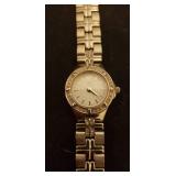 3 Ladies Metal Strap Wrist Watches: Citizen with Mother of Pearl Face, Invicta with Crystal Bezel, and Jules Jurgensen with Date Dial