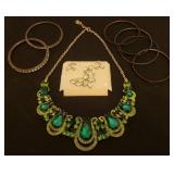 Vintage Rhinestone Jewelry & Metal Bangle Bracelets