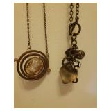 5 Statement Necklaces and Gold Metal Jewelry Storage Wall Rack