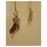 5 Statement Necklaces and Gold Metal Jewelry Storage Wall Rack