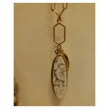 5 Statement Necklaces and Gold Metal Jewelry Storage Wall Rack