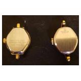 Fine Chain Necklaces & Bracelet, Vintage Avon Ruby Crystal Gold Tone Tennis Bracelet, Chainmail Earrings, and Vintage Lorus & Elgin Ladies Wrist Watches with no Bands