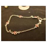 Fine Chain Necklaces & Bracelet, Vintage Avon Ruby Crystal Gold Tone Tennis Bracelet, Chainmail Earrings, and Vintage Lorus & Elgin Ladies Wrist Watches with no Bands