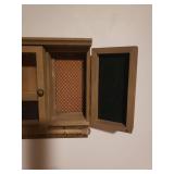 Wood Jewelry Wardrobe Wall Case - with Inner Storage and Removeable Necklace Bar - 16.5in W x 5in D x 13in T