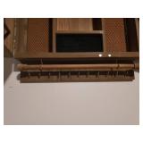 Wood Jewelry Wardrobe Wall Case - with Inner Storage and Removeable Necklace Bar - 16.5in W x 5in D x 13in T