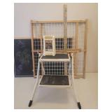 Polder Folding Metal Step Stool, Bag Holder Rack, Adjustable Child/Pet Gate, and Large Wood Frame Chalkboard