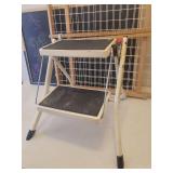 Polder Folding Metal Step Stool, Bag Holder Rack, Adjustable Child/Pet Gate, and Large Wood Frame Chalkboard