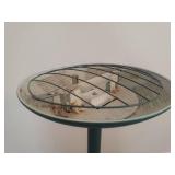 Green and Gold Metal Floor Lamp - Works