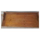 Large Wood Farmhouse Style Coffee Table - 55.5in L x 22.5in D x 18.5in T - in Basement - Bring Help!