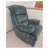 Pair of Dark Jade Green LAZ-E-BOY Rocker Recliners - 1 needs Handle Repair - HEAVY - IN BASEMENT - MUST BRING HELP TO MOVE/LOAD!