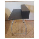 Adjustable Swivel Office Chair on Casters & Wood/Metal Computer Desk - in Basement - Bring Help!