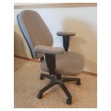 Adjustable Swivel Office Chair on Casters & Wood/Metal Computer Desk - in Basement - Bring Help!