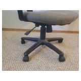 Adjustable Swivel Office Chair on Casters & Wood/Metal Computer Desk - in Basement - Bring Help!