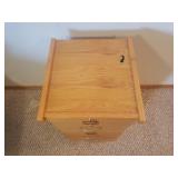 Oak 2 Drawer Locking File Cabinet with Keys - 10in W x 17in D x 28in T - Heavy - in Basement - Bring Help!