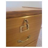 Oak 2 Drawer Locking File Cabinet with Keys - 10in W x 17in D x 28in T - Heavy - in Basement - Bring Help!
