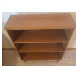 Vintage Wood Bookshelf on Legs - 30in W x 10in D x 37in T - in Basement - Bring Help!