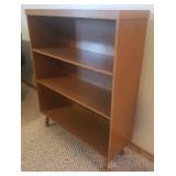 Vintage Wood Bookshelf on Legs - 30in W x 10in D x 37in T - in Basement - Bring Help!
