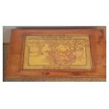 Vintage Custom Wood Winnie the Poo Blanket/Toy Chest - Hinged Lift Top - 32in W x 17in D x18in T - in Basement - Bring Help!