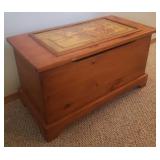 Vintage Custom Wood Winnie the Poo Blanket/Toy Chest - Hinged Lift Top - 32in W x 17in D x18in T - in Basement - Bring Help!