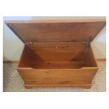 Vintage Custom Wood Winnie the Poo Blanket/Toy Chest - Hinged Lift Top - 32in W x 17in D x18in T - in Basement - Bring Help!