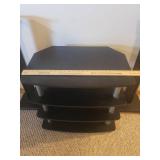 4 Shelf Media Component Stand and Surround Sound Speaker Stands - in Basement - Bring Help To Move!