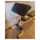 KEYS Fitness Strength Trainer FID-2 Adjustable Weight Bench & Healthdisc Weightlifting Course Book - in Basement BRING HELP!