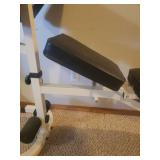 KEYS Fitness Strength Trainer FID-2 Adjustable Weight Bench & Healthdisc Weightlifting Course Book - in Basement BRING HELP!