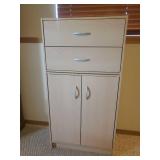 2 Drawer Storage Cabinet with Under Storage - Comes apart in 2 Sections - 24in W  x 12in D x 47.5in T - in Basement - Bring Help!