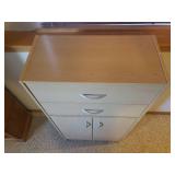 2 Drawer Storage Cabinet with Under Storage - Comes apart in 2 Sections - 24in W  x 12in D x 47.5in T - in Basement - Bring Help!