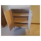 2 Drawer Storage Cabinet with Under Storage - Comes apart in 2 Sections - 24in W  x 12in D x 47.5in T - in Basement - Bring Help!