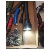 Light Duty Chain, Box Knives, and Work Lights/Flashlights