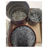 Large Lot of Nails, Screws, and Zip Ties