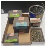 Large Lot of Nails, Screws, and Pegboard Hooks