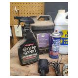 Oil, Auto Fluids, and Grease Gun with Plastic Crate