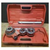 NPT Manual Ratcheting Pipe Threader Kit with 3 Dies - 1/2in, 3/4In, and 1in, and Case