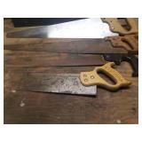 4 Hand Saws & C Clamp
