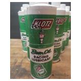 10 Full/Unopened 16oz. Bottles of KLOTZ Bean Oil Racing Lubricant and Flexible Neck Funnel