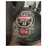 Craftsman 5HP 12 Gallon Wet/Dry Vac - with Hose & Attachments - Works