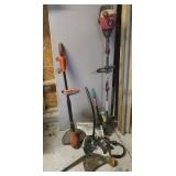 Troy Bilt Spring Assist Gas Powered Trimmer/Edger with Additional Attachments -Trimmer Plus Brush Cutter Attachment with Manual, NIP Mach 4 Line Blades and  Black & Decker GrassHog Battery Operated Tr