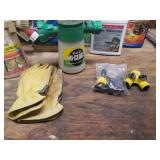 Lawn & Garden Feeder Hose Attachments, Weed Killer, Insecticide, and Pair of Leather Gloves