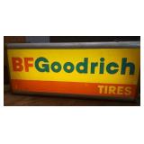 Vintage BF Goodrich Tires Hanging Light Up Sign - WORKS! - 29in L x 13in T x 4.5in D