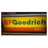 Vintage BF Goodrich Tires Hanging Light Up Sign - WORKS! - 29in L x 13in T x 4.5in D